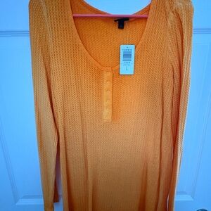 Torrid Vibrant Orange Waffle Knit Top